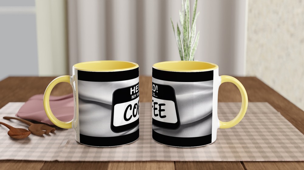 Hello My Name Is Coffee - Funny Name Tag Mug — view 8