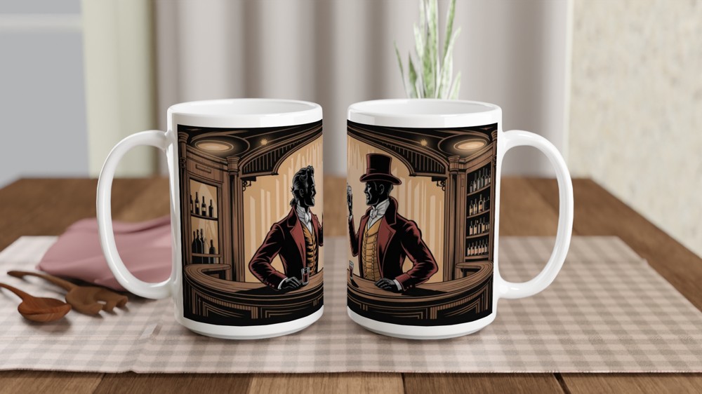 Victorian Gentlemen Toasting at the Bar — view 2