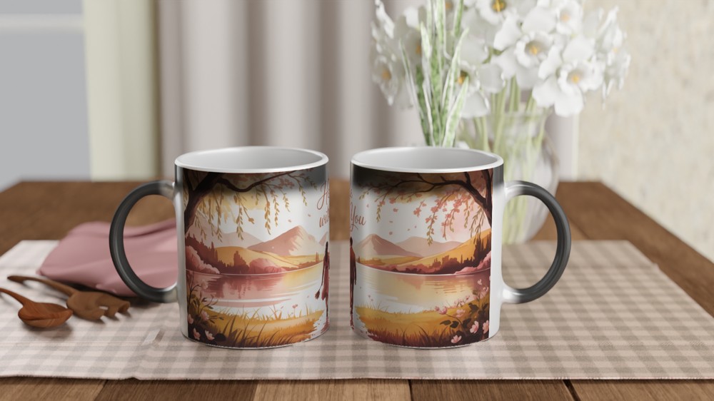 Here With You Romantic Couple Watercolor Mug — view 3