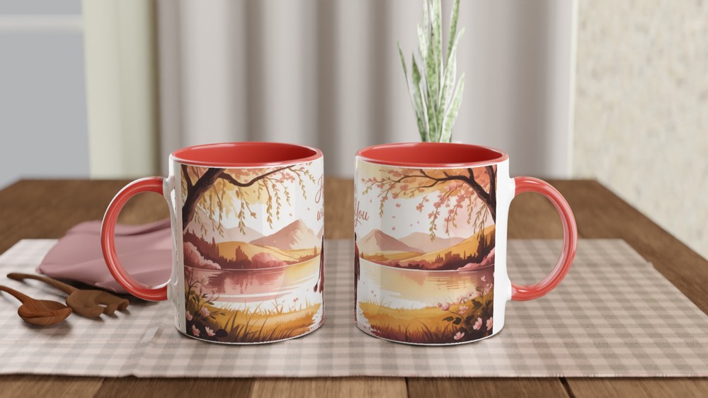 Here With You Romantic Couple Watercolor Mug — view 7