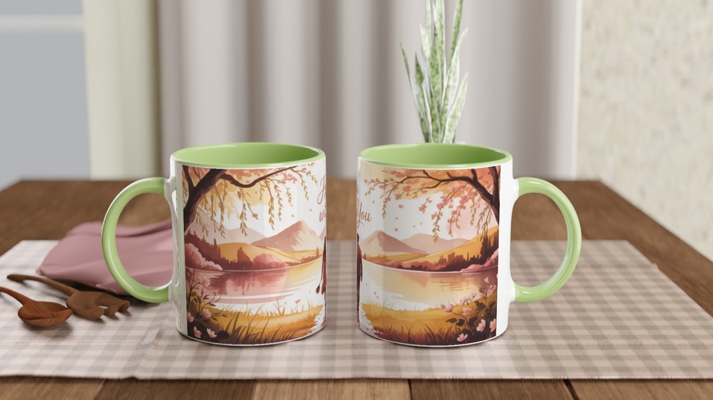 Here With You Romantic Couple Watercolor Mug — view 5
