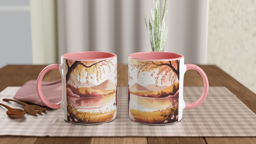 Here With You Romantic Couple Watercolor Mug — view 6
