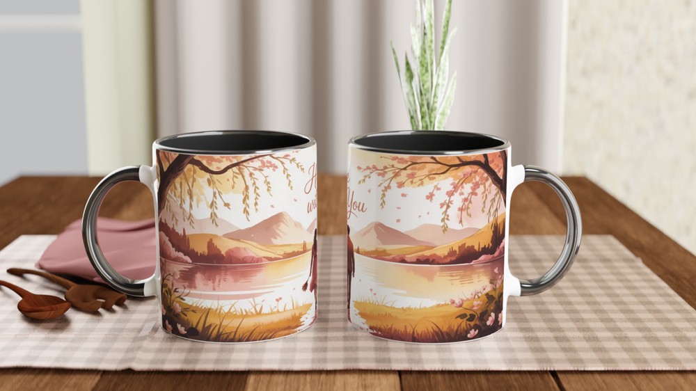 Here With You Romantic Couple Watercolor Mug — view 9