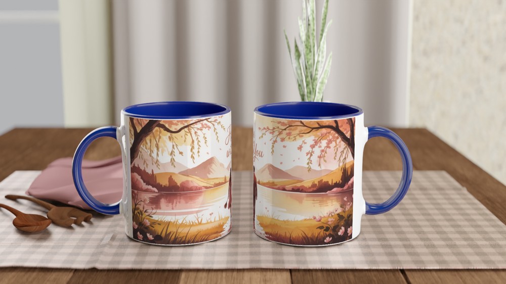 Here With You Romantic Couple Watercolor Mug — view 4