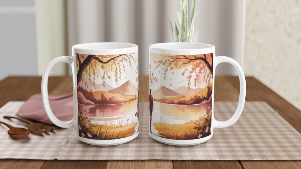 Here With You Romantic Couple Watercolor Mug — view 2