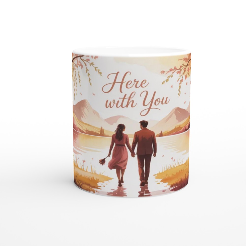 Here With You Romantic Couple Watercolor Mug — view 11