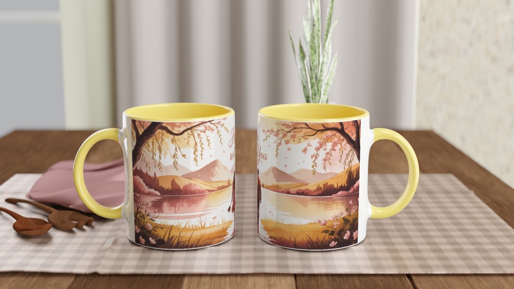 Here With You Romantic Couple Watercolor Mug — view 8