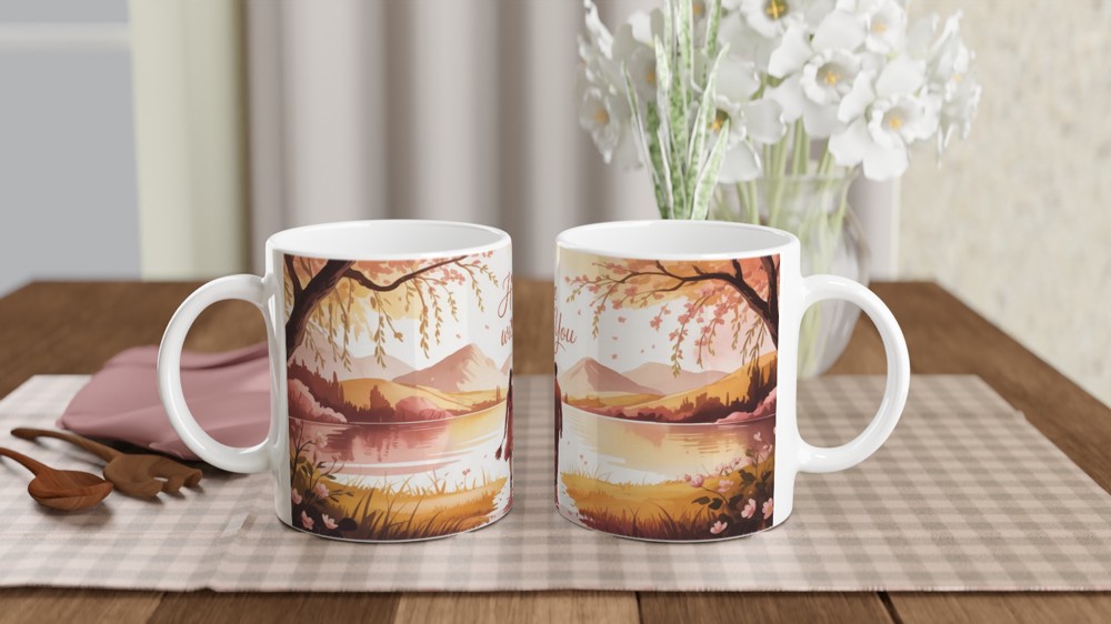 Here With You Romantic Couple Watercolor Mug