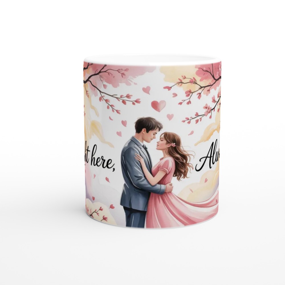 Right Here Always Romantic Couple Cherry Blossom Mug — view 11