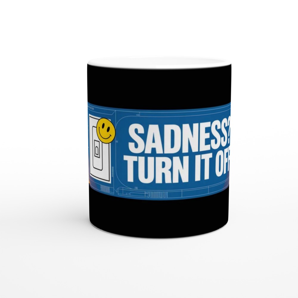 Sadness? Turn It Off - Funny Motivational Mug — view 11