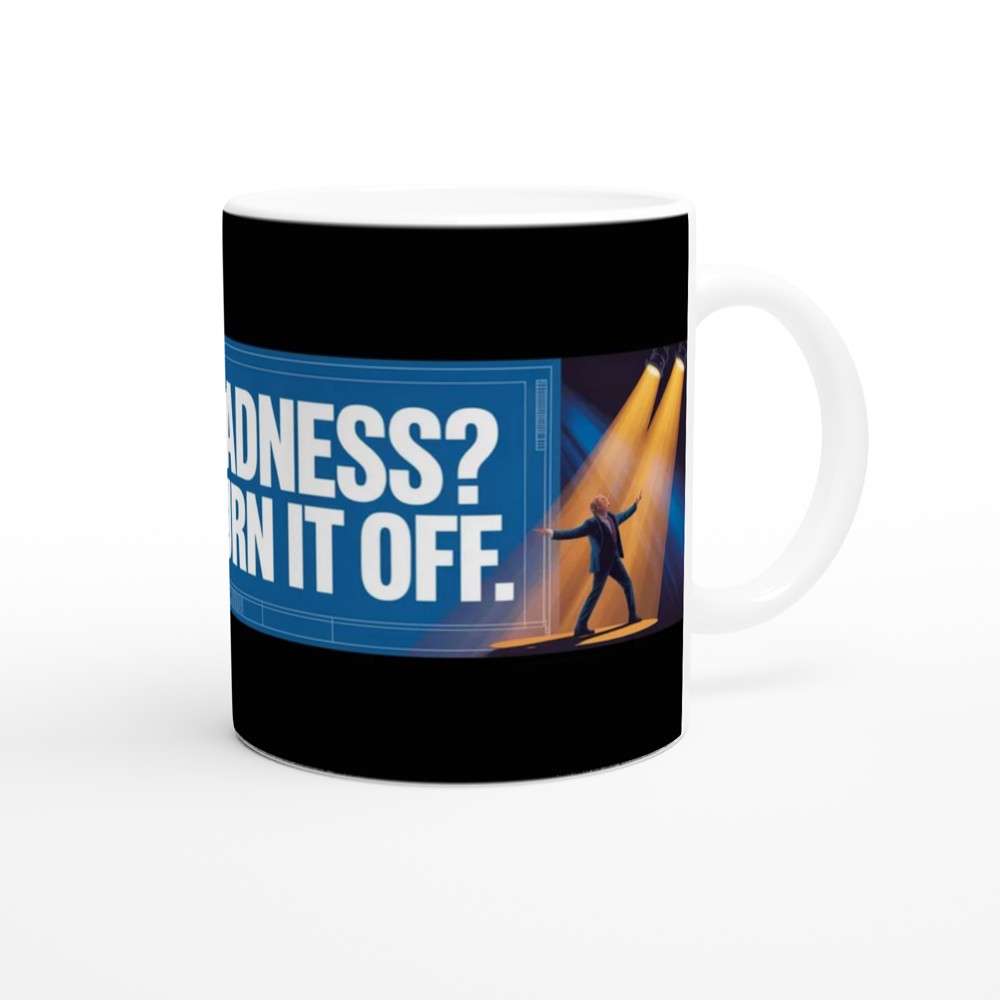 Sadness? Turn It Off - Funny Motivational Mug — view 12