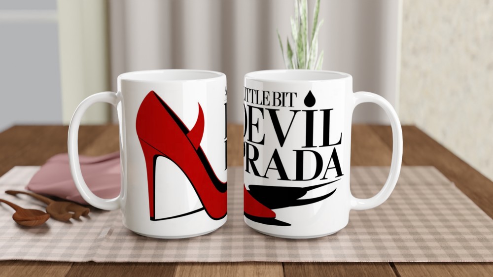 A Little Bit Devil Prada Red Stiletto Mug — view 2