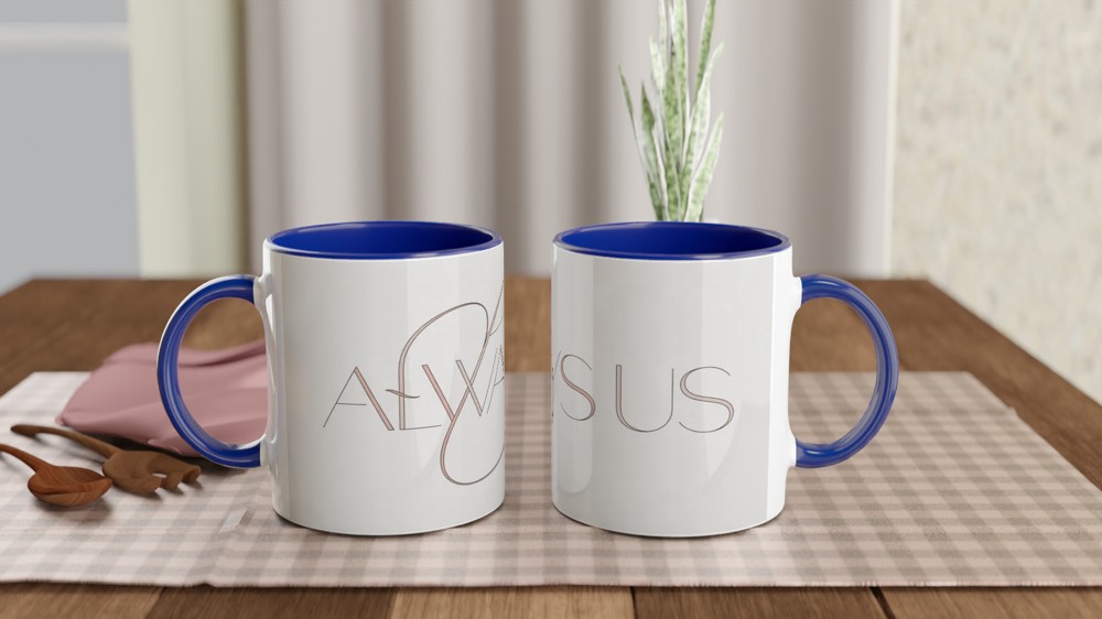 Always Us Elegant Typography Romantic Mug — view 4