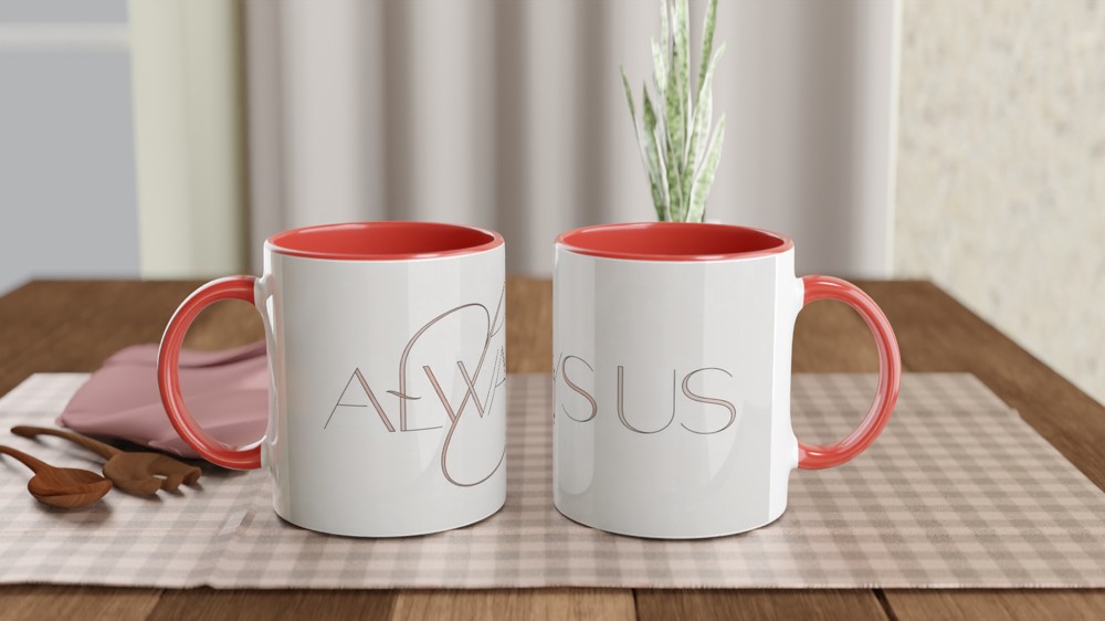 Always Us Elegant Typography Romantic Mug — view 7
