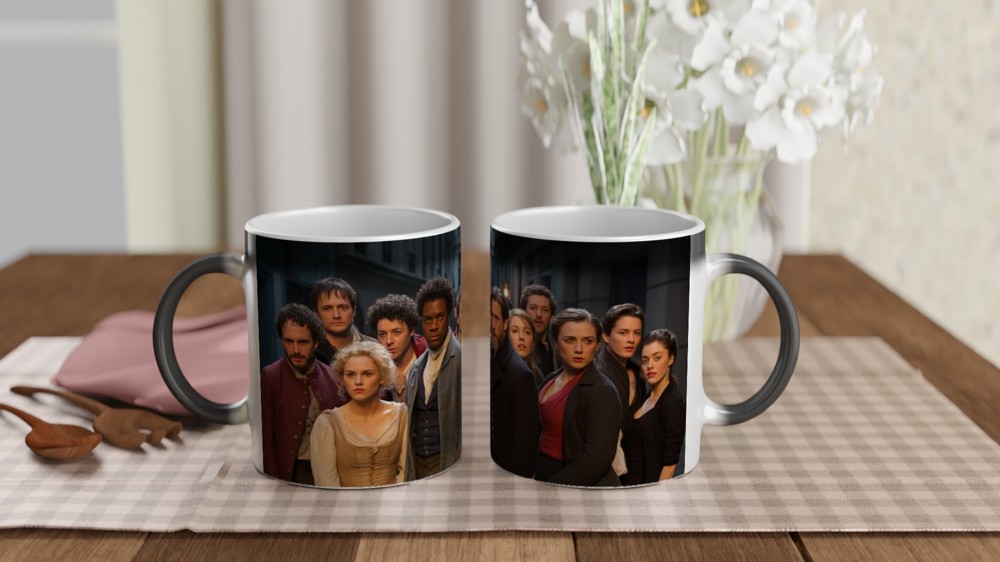 Les Miserables Mug with Stars Illustration | Musical Theatre Gift for Best Friend | West End Stage Inspired Ceramic Cup — view 3