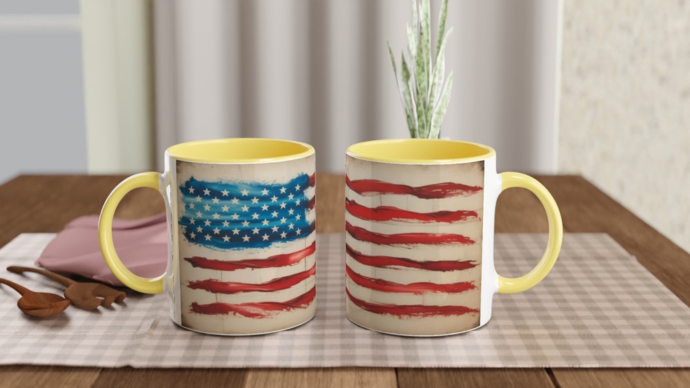 Rustic Painted American Flag Mug — view 8