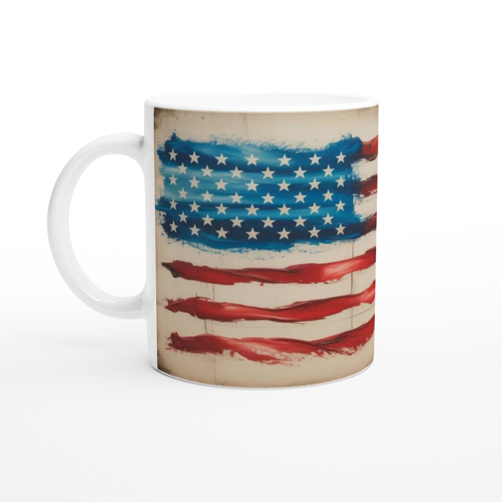 Rustic Painted American Flag Mug — view 10