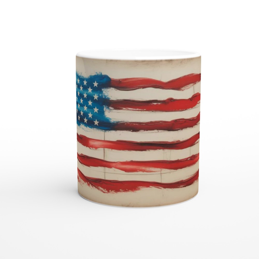 Rustic Painted American Flag Mug — view 11