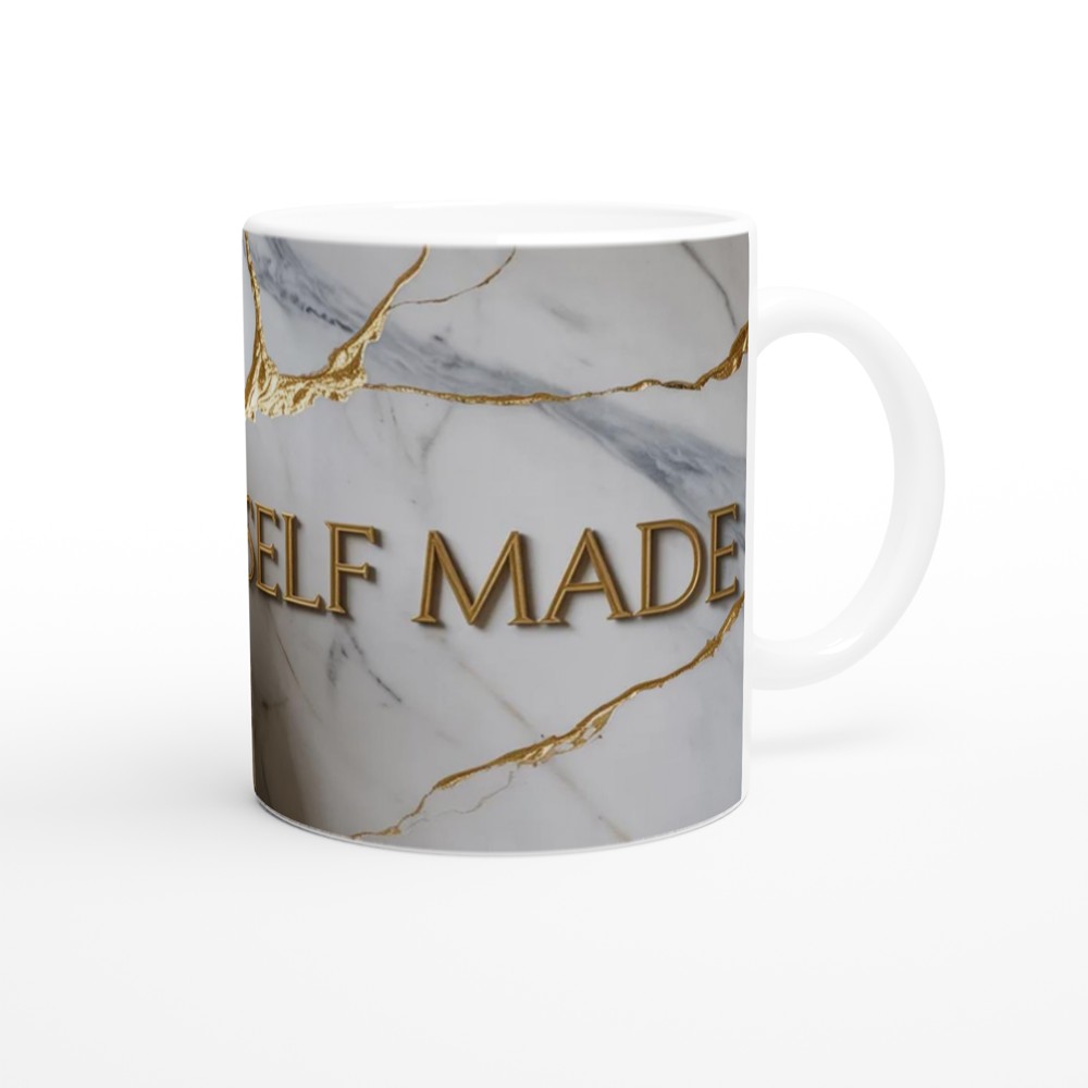 Self Made Greek Statue Kintsugi Gold Marble Mug — view 12