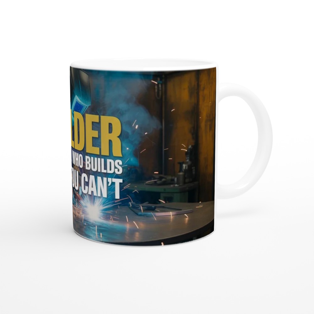 Funny Welder Mug | Welder Gift for Him | Welding Booth Scene Coffee Cup | Father's Day Gift for Dad Colleague | Rude Welding Present — view 12