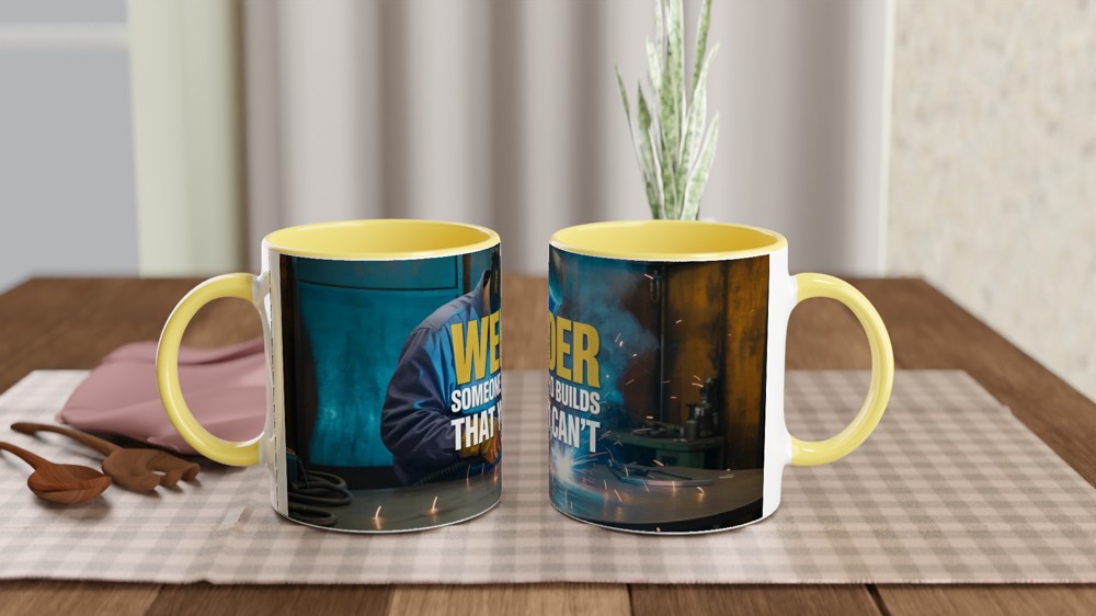 Funny Welder Mug | Welder Gift for Him | Welding Booth Scene Coffee Cup | Father's Day Gift for Dad Colleague | Rude Welding Present — view 8