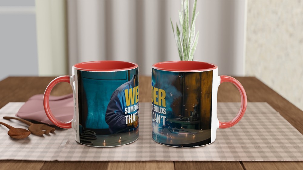 Funny Welder Mug | Welder Gift for Him | Welding Booth Scene Coffee Cup | Father's Day Gift for Dad Colleague | Rude Welding Present — view 7
