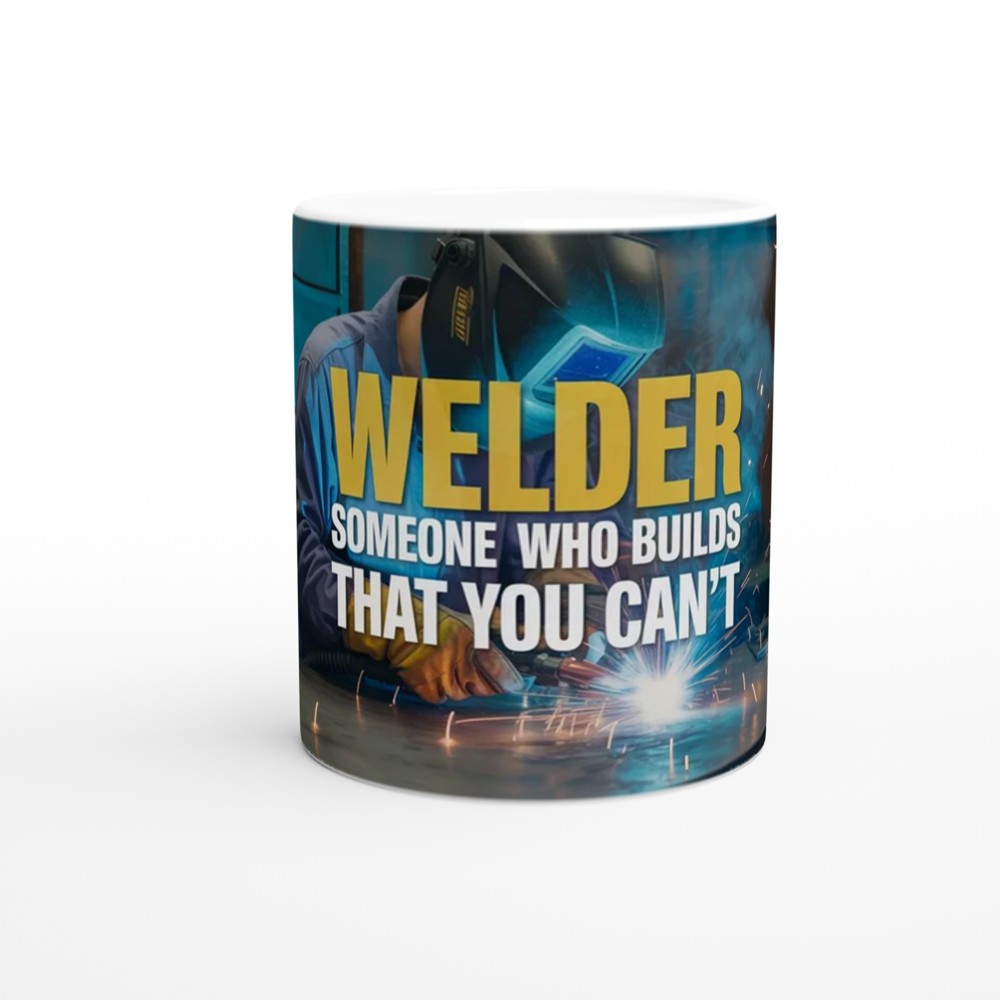 Funny Welder Mug | Welder Gift for Him | Welding Booth Scene Coffee Cup | Father's Day Gift for Dad Colleague | Rude Welding Present — view 11