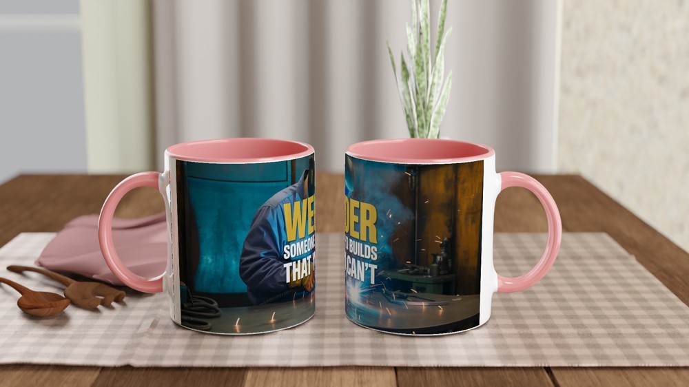 Funny Welder Mug | Welder Gift for Him | Welding Booth Scene Coffee Cup | Father's Day Gift for Dad Colleague | Rude Welding Present — view 6
