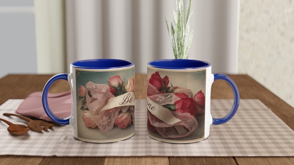 Be Mine Vintage Roses & Lace Valentine's Mug — view 4