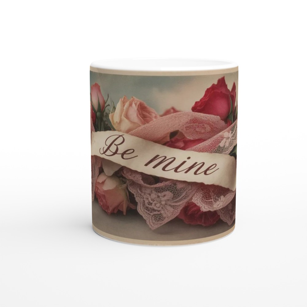 Be Mine Vintage Roses & Lace Valentine's Mug — view 11