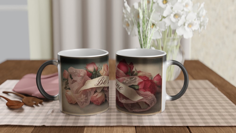 Be Mine Vintage Roses & Lace Valentine's Mug — view 3