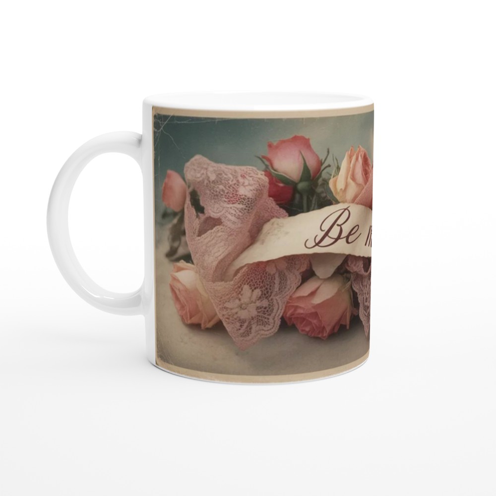 Be Mine Vintage Roses & Lace Valentine's Mug — view 10