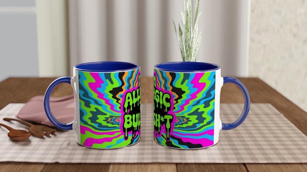 I'm Allergic To Bullsh*t Psychedelic Drip Mug — view 4