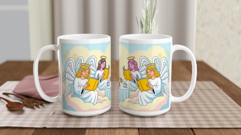 Angels Reading Books at Tea Party in the Clouds — view 2