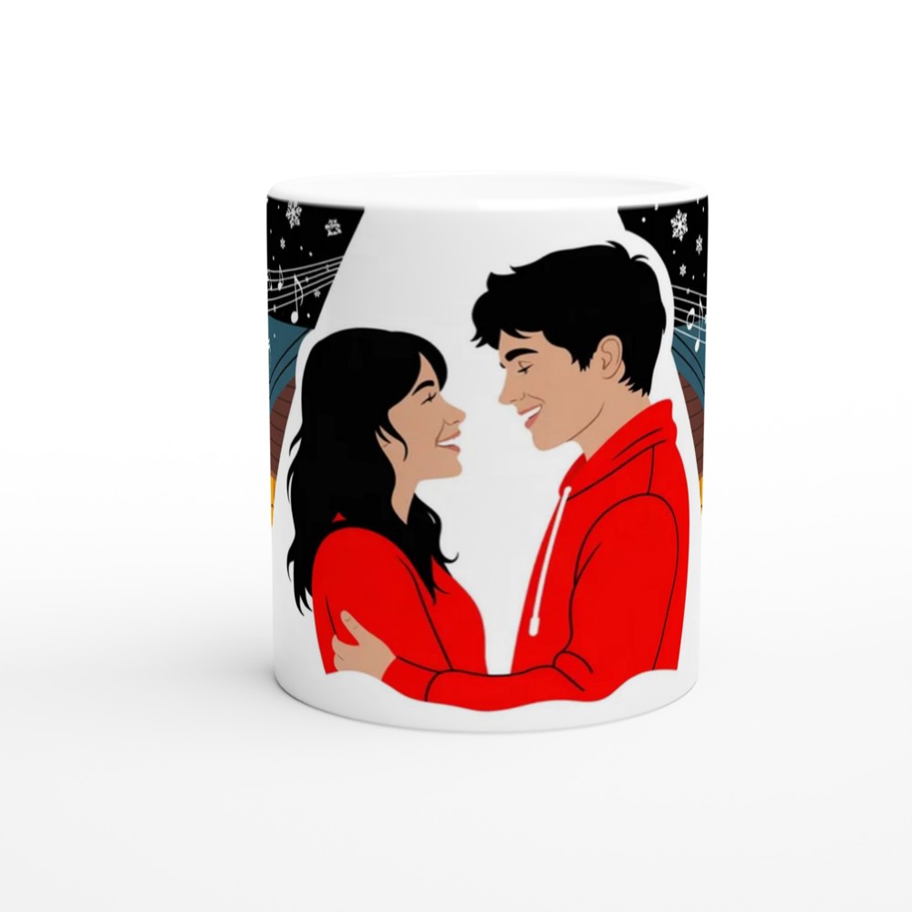 Romantic Winter Couple Snow Scene Mug — view 11