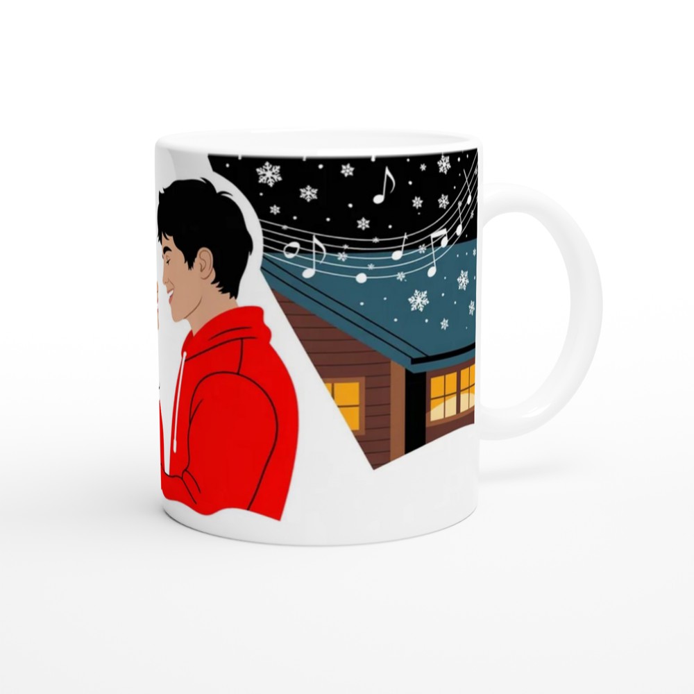 Romantic Winter Couple Snow Scene Mug — view 12