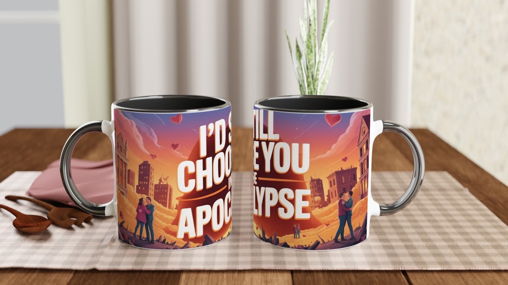 Apocalypse Love Mug | Funny Anniversary Gift for Him or Her | Romantic Humour Mug | I'd Still Choose You Valentine's Present — view 9