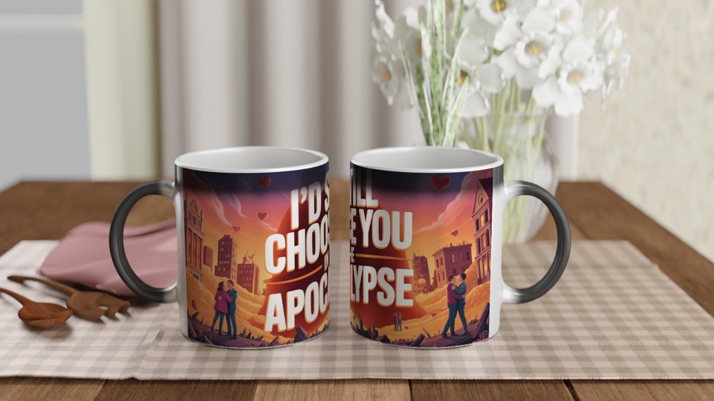 Apocalypse Love Mug | Funny Anniversary Gift for Him or Her | Romantic Humour Mug | I'd Still Choose You Valentine's Present — view 3
