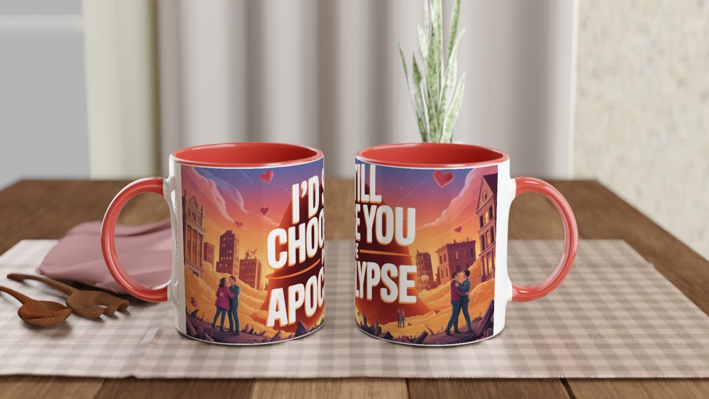 Apocalypse Love Mug | Funny Anniversary Gift for Him or Her | Romantic Humour Mug | I'd Still Choose You Valentine's Present — view 7