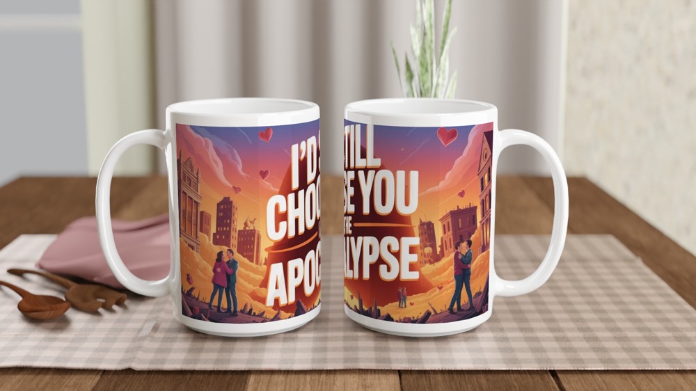 Apocalypse Love Mug | Funny Anniversary Gift for Him or Her | Romantic Humour Mug | I'd Still Choose You Valentine's Present — view 2