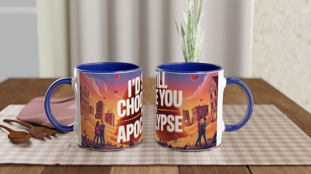 Apocalypse Love Mug | Funny Anniversary Gift for Him or Her | Romantic Humour Mug | I'd Still Choose You Valentine's Present — view 4