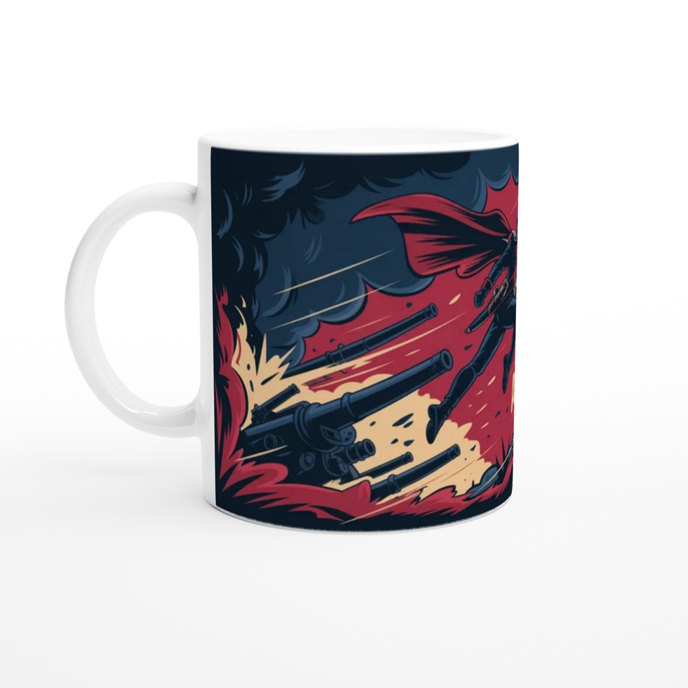 Guns and Ships Revolutionary Soldier Action Illustration Mug — view 10
