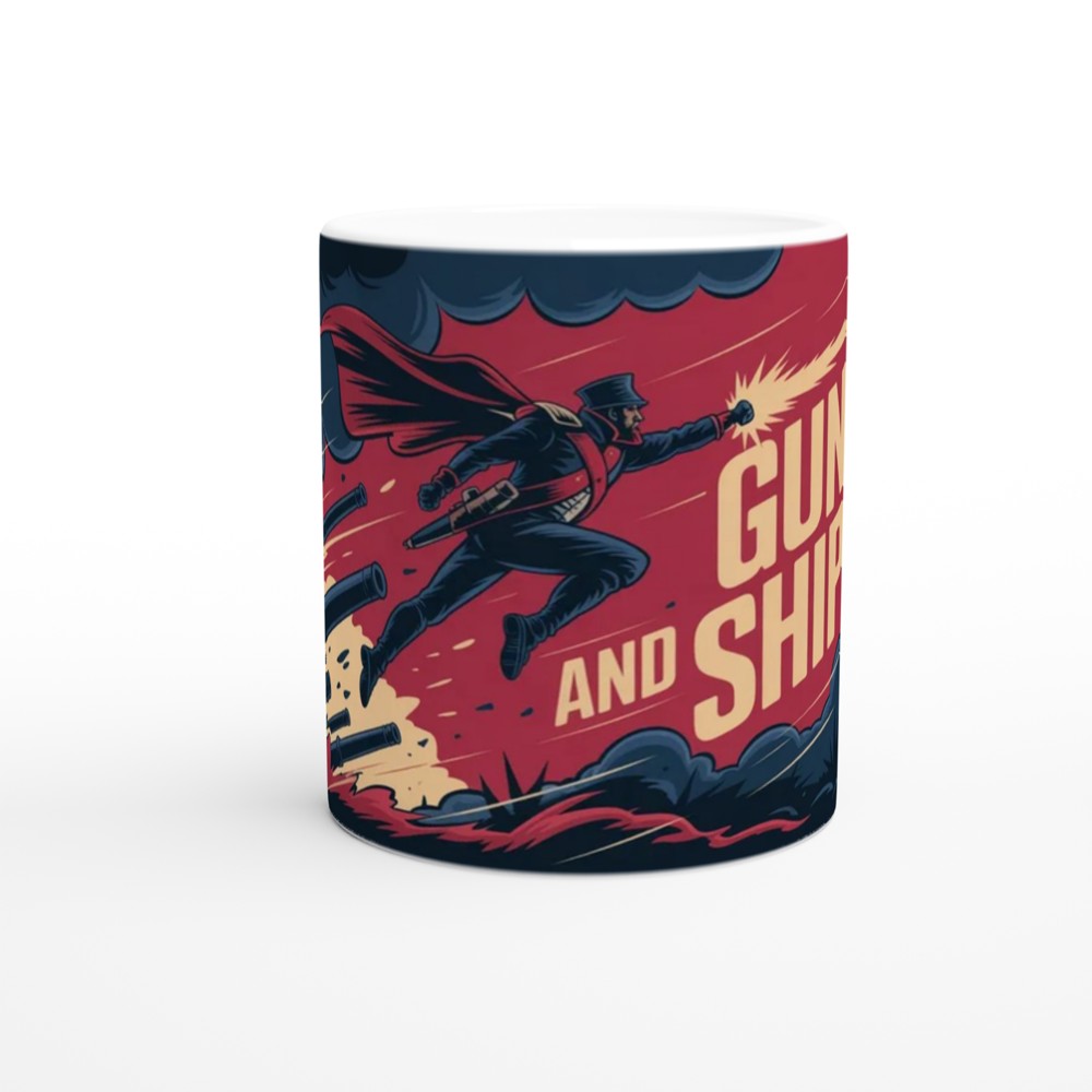 Guns and Ships Revolutionary Soldier Action Illustration Mug — view 11