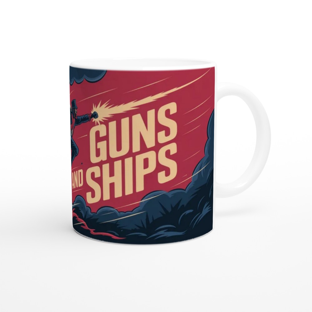 Guns and Ships Revolutionary Soldier Action Illustration Mug — view 12