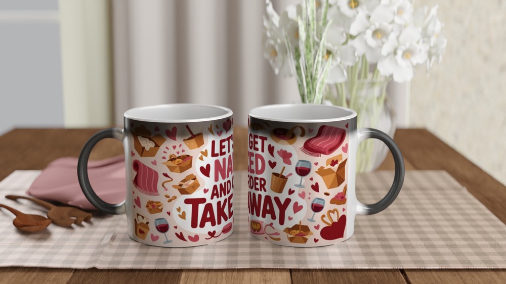 Let's Get Naked And Order Takeaway Funny Mug — view 3