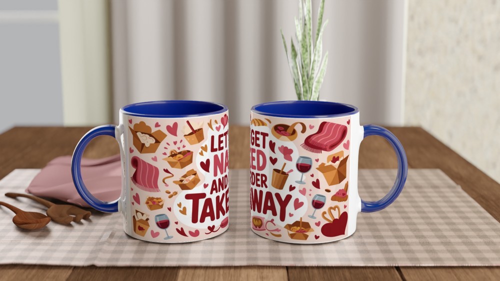 Let's Get Naked And Order Takeaway Funny Mug — view 4