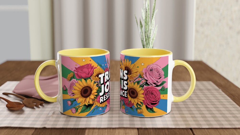 Trans Joy Is Resistance Floral Pride Mug — view 8