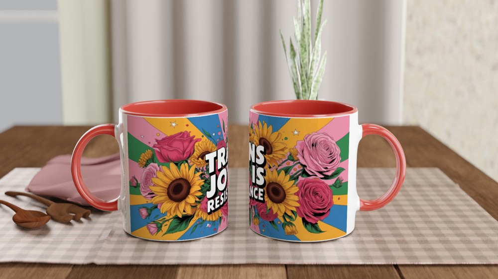 Trans Joy Is Resistance Floral Pride Mug — view 7