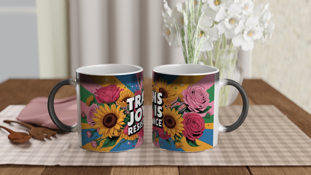 Trans Joy Is Resistance Floral Pride Mug — view 3