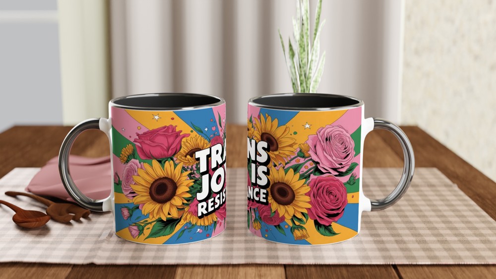 Trans Joy Is Resistance Floral Pride Mug — view 9